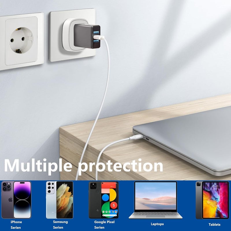 OFOAEEA European Travel Plug Adapter, US to Europe PlugAdapter, TypeE/F Plug Adapters, Germany France Plug Adapter, Adaptors for European Outlets, USA to EU Spain Portugal Netherlands, Norway 2-Pack White - Image 5